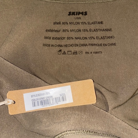 SKIMS Soft Smoothing Thong Bodysuit in Army Green | NWT Size Large - Picture 6 of 7